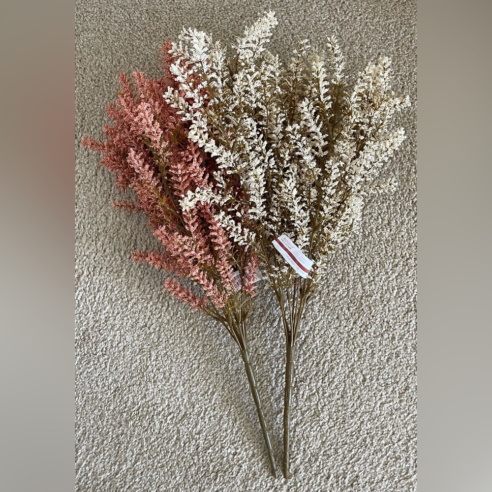 NWT 2 Bunches of Ashland Faux Mauve & Cream Berry Floral Bush Sprays For Crafts